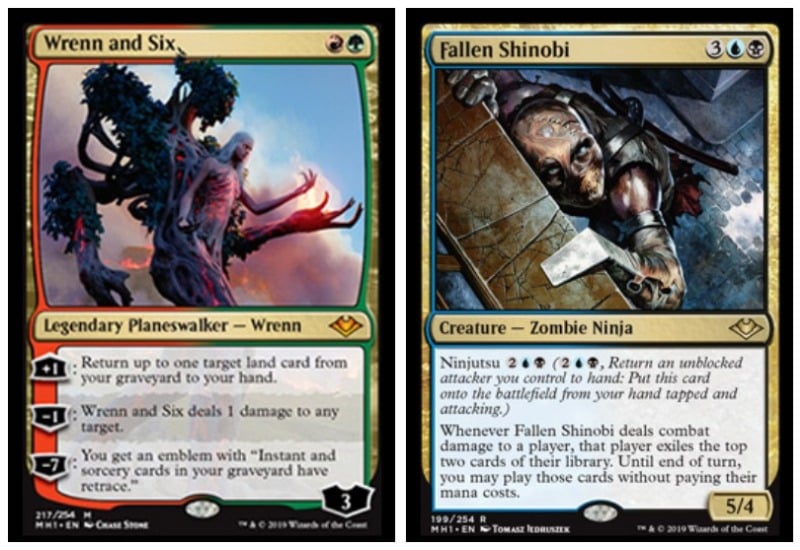 MTG Modern Horizon spoilers Wrenn and Six and Fallen Shinobi