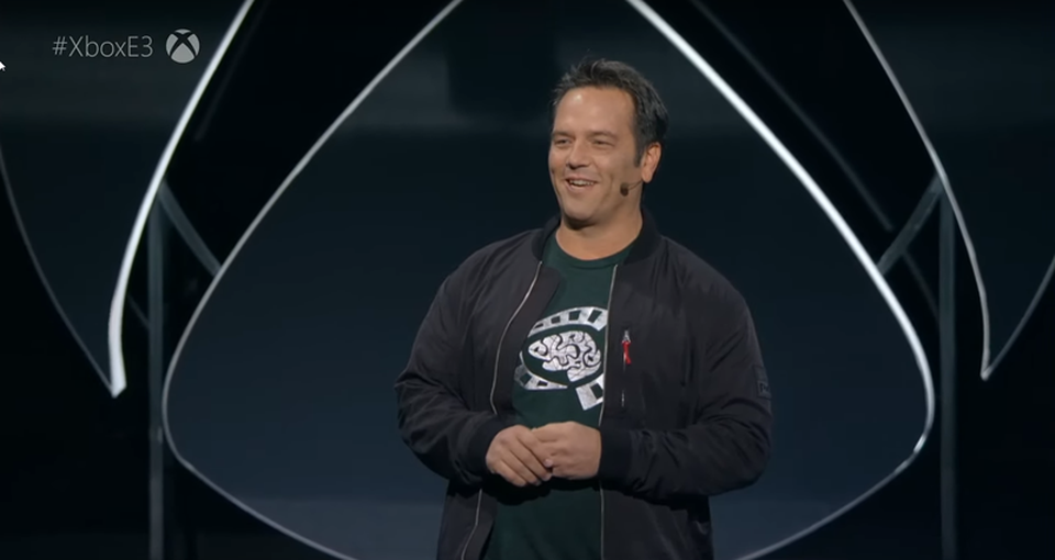 Phil Spencer speaks in a presentation.