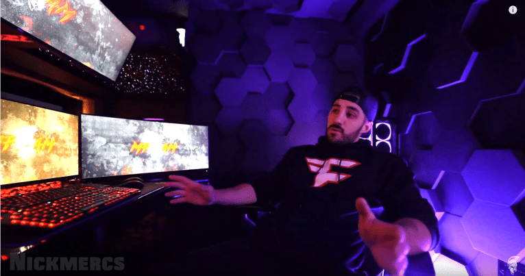 Streamer NICKMERCS in his gaming studio.