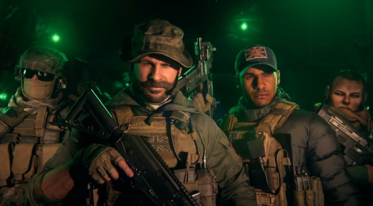 Captain Price and crew in CoD preparing for a mission.