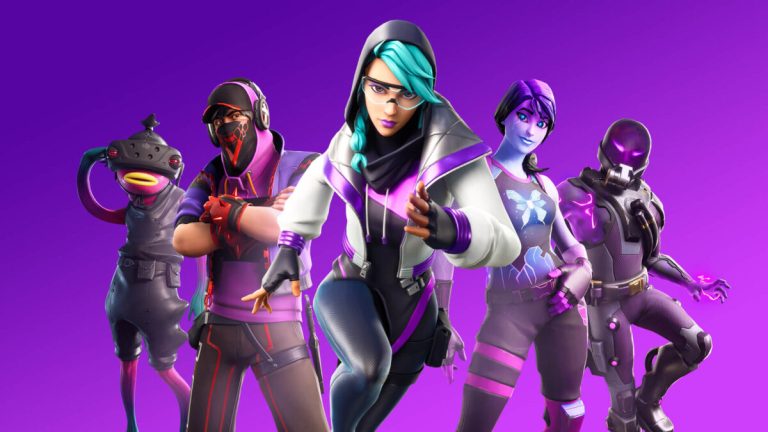 A batch of Fortnite skins posing in official splash art.