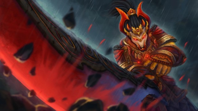 Juggernaut, a samurai-like warrior, wields a sword in Dota 2.