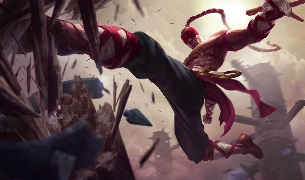 Lee Sin default League of Legends splash art.