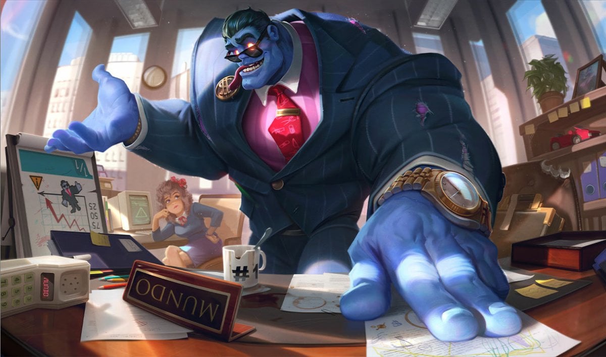 Corporate Mundo splash art for League of Legends.