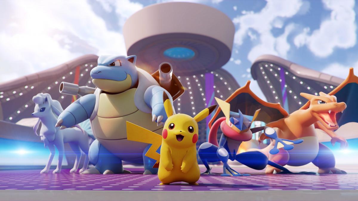 A selection of classic Pokemon prepare to do battle in a stadium.