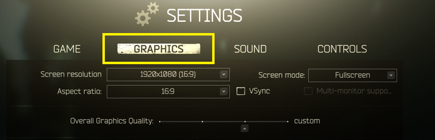 Escape from Tarkov settings