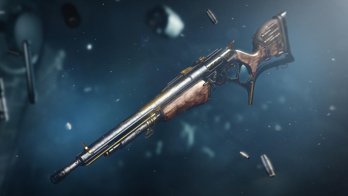 The Dead Man's Tale weapon in Destiny 2, set against a dark blue background.