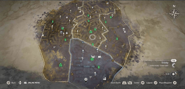 Quarry End safe code location on Dying Light 2 map