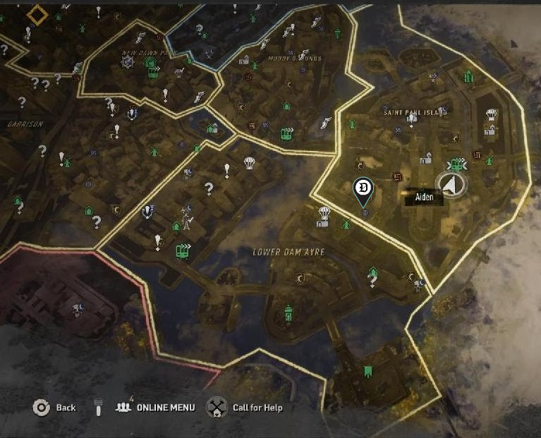 Dark Hollow safe code location on Dying Light 2 map
