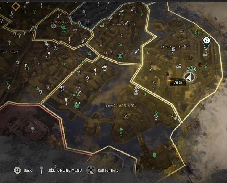 Saint Thomas church safe code location on Dying Light 2 map