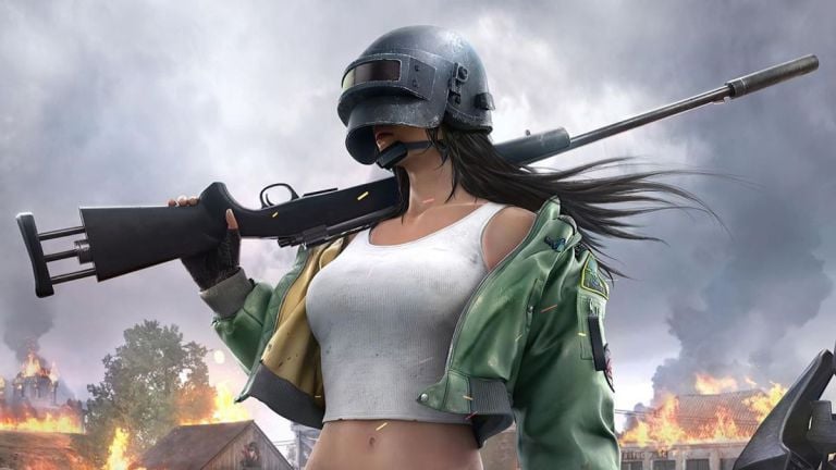 PUBG Mobile character holding an M24 sniper rifle