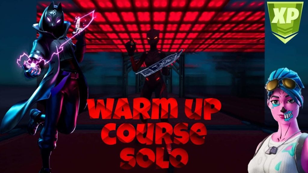 Warm Up Course Solo text below a red grid