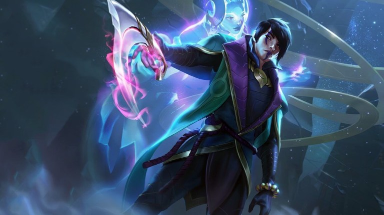 Aphelios splash art from Legends of Runeterra.