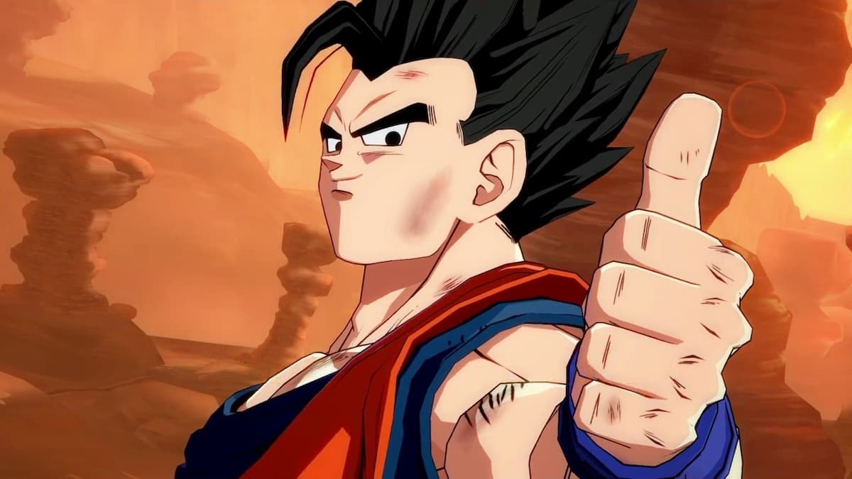 Gohan giving a thumbs up after a good fight.