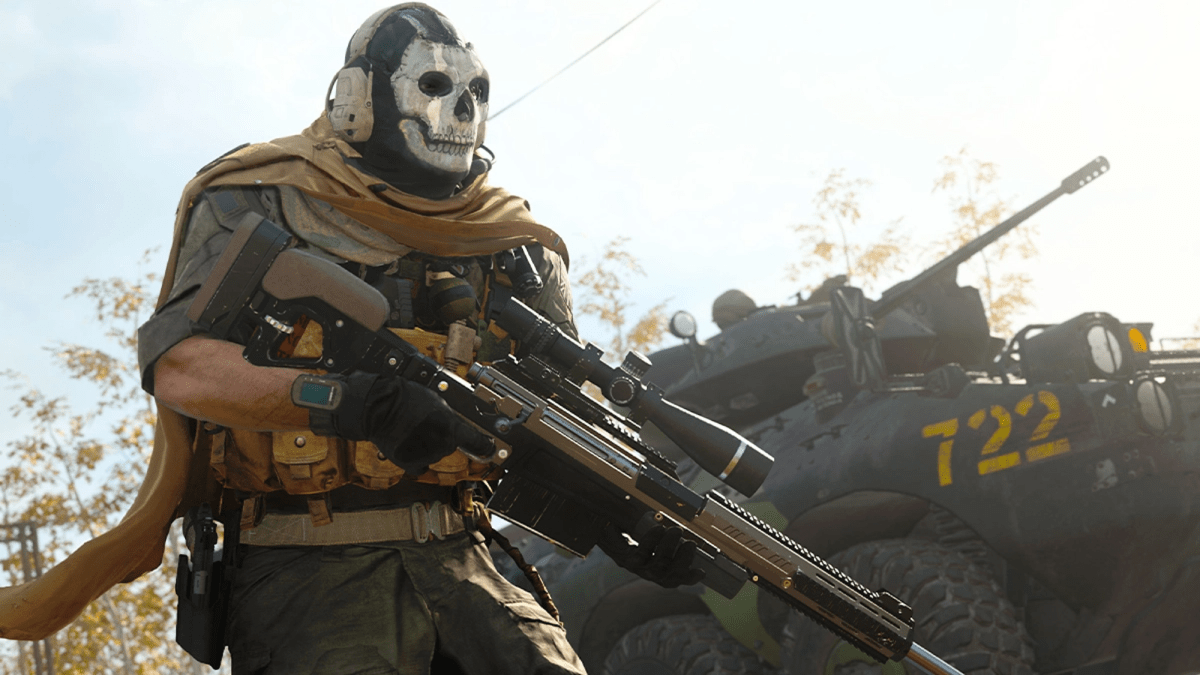 Popular CoD character Ghost preparing for war.