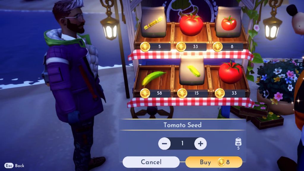 Buying Tomato seeds in Disney Dremlight Valley