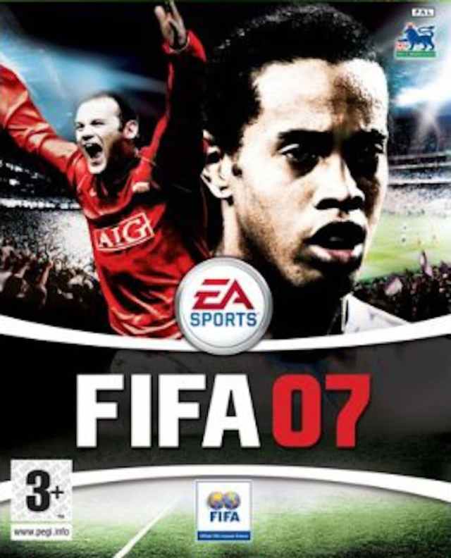 Wayne Rooney and Ronaldinho on the cover of FIFA 07