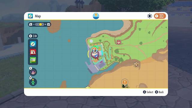 Porto Marinada map location in Pokémon Scarlet and Violet.