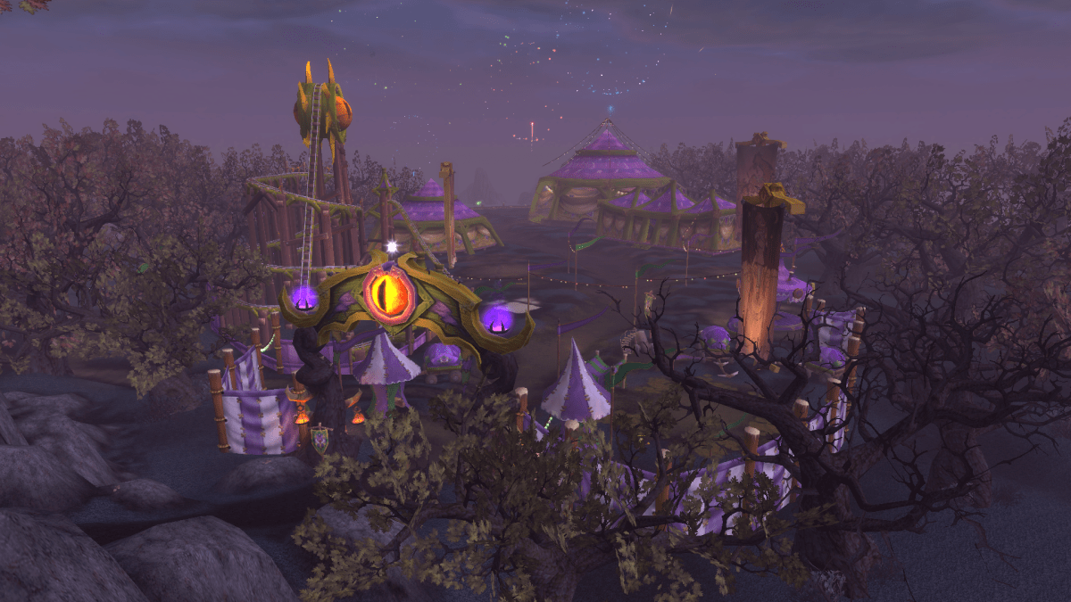 Darkmoon Faire at the island where you can see the entrance and other tents.