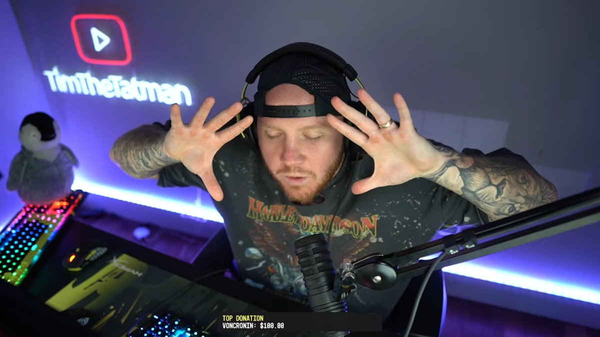 A screenshot of TimTheTatman from his live stream.