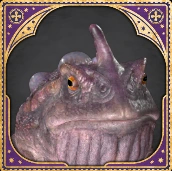 An image of the Giant Purple Toad from Hogwarts Legacy.