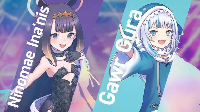 Hololive VTubers Ninomae Ina'nis and Gawr Gura