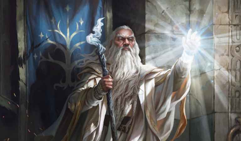 Image of Gandalf the White wizard in MTG Lord of the Rings set