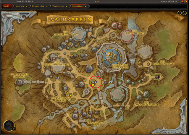 a map of valdrakken in wow dragonflight