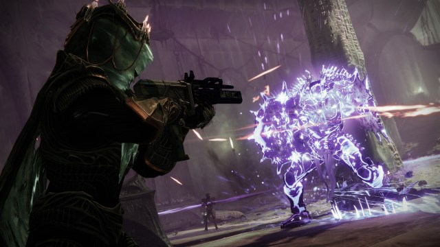An image of Guardians fighting Ecthar, the first boss of Destiny 2's Ghosts of the Deep dungeon.