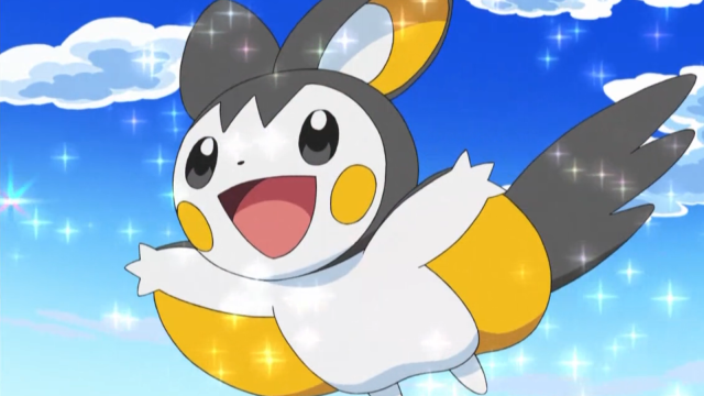 Emolga being sent out into battle in the Pokemon anime.