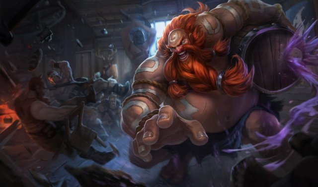 Gragas reaches for an enemy in League of Legends