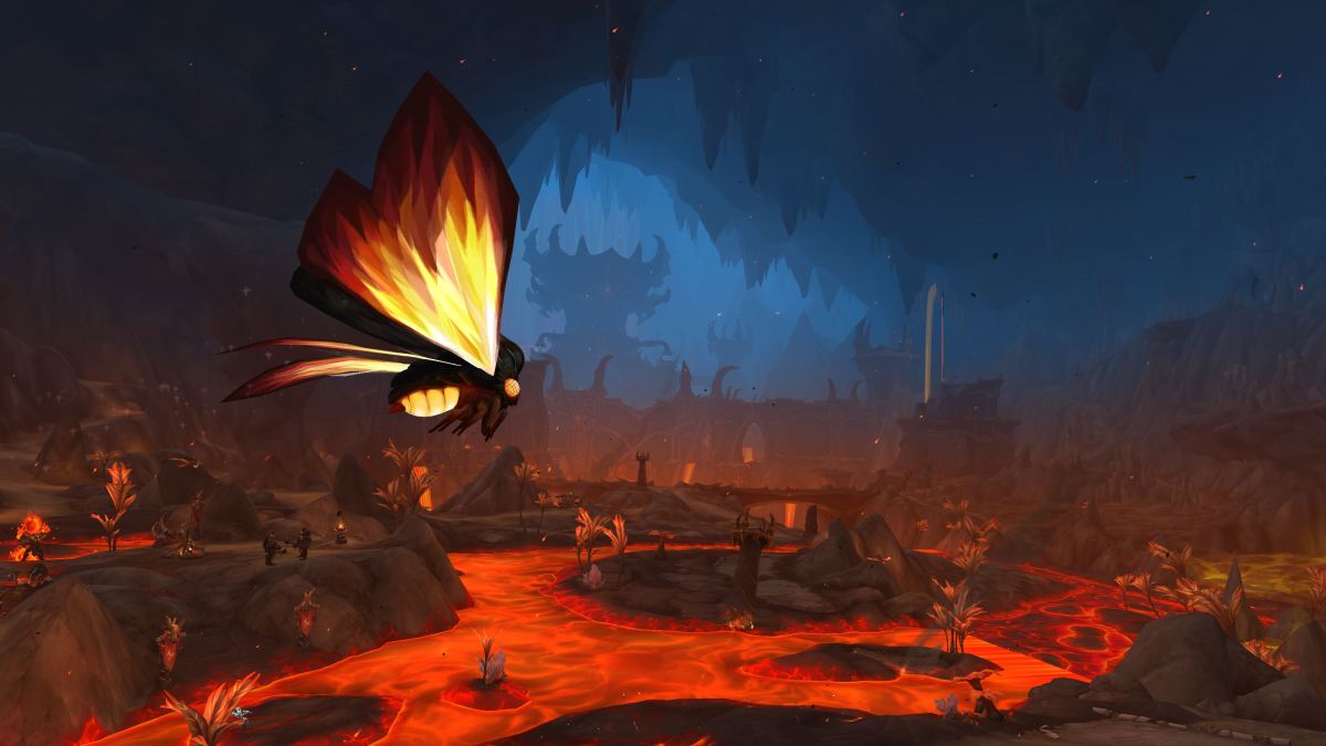 Zaralek Cavern butterfly floating the lava in the zone