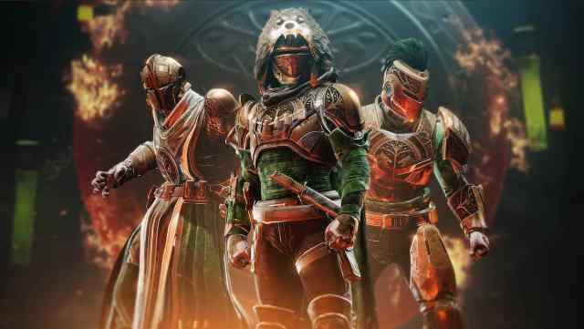 Destiny Guardians standing in front of the Iron Banner.