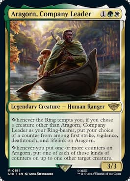 Rare Limited bomb Aragorn, Company Leader in MTG LTR set