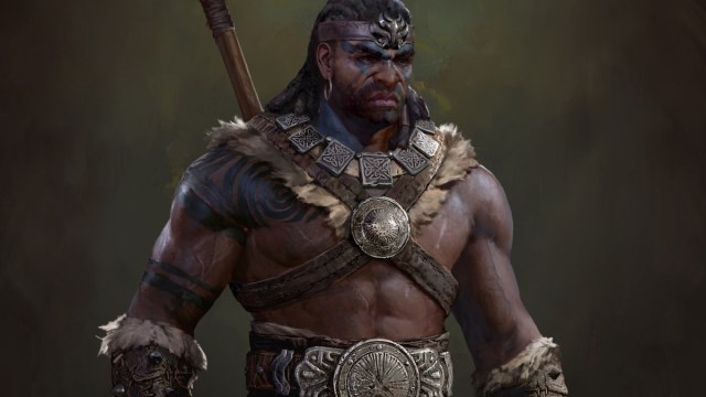 A Barbarian class character in Diablo 4.