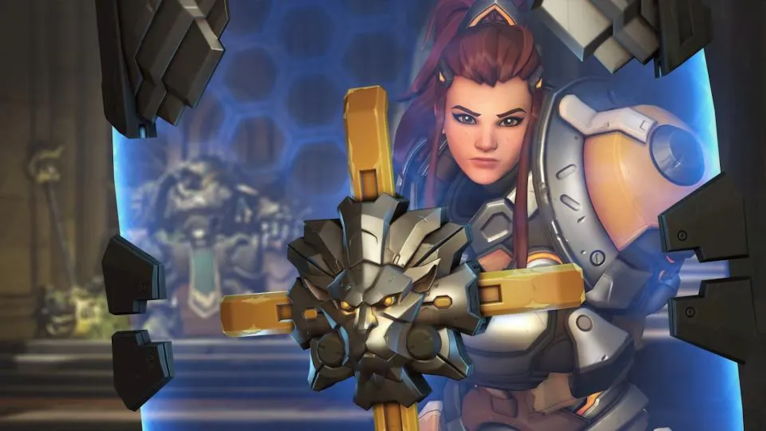 Brigitte Overwatch 2 with her shield up