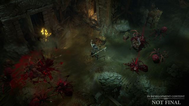 An image showing a Necromancer using Corpse Explosion in Diablo 4.