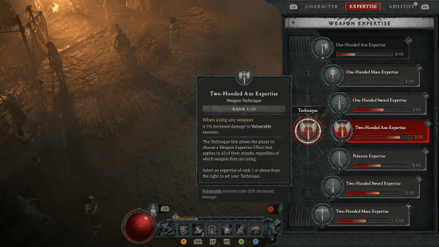 An image showing the technique slot in Diablo 4.