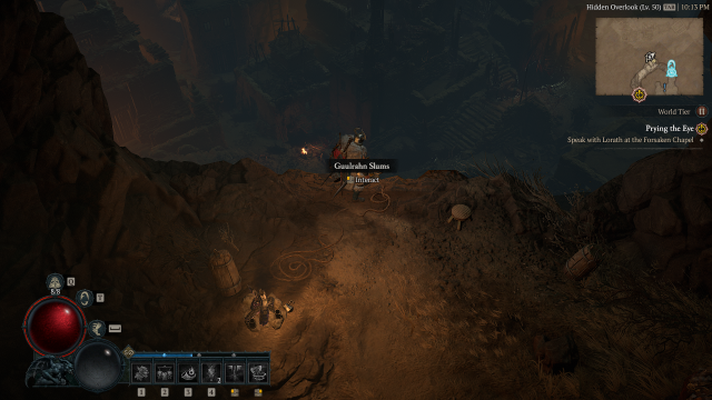 Player exploring the Guulrahn Slums in Diablo 4.