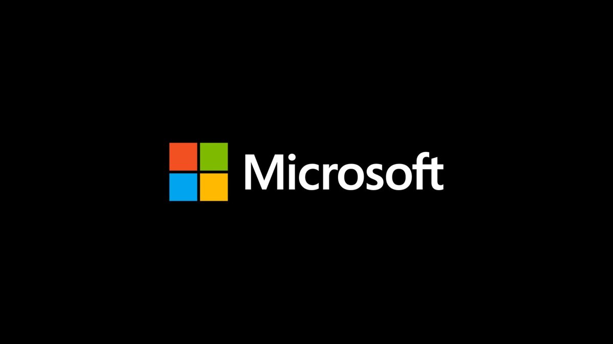 Microsoft logo on black background