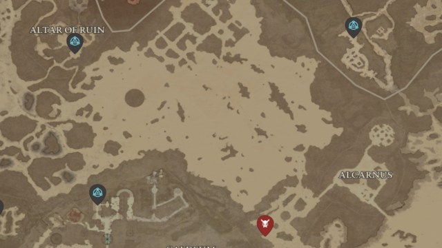 The location of Faraya Tehi shown on the Diablo 4 map, accessible from several waypoints.