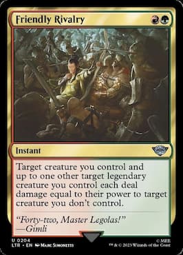 Battle of Helms deep through Friendly Rivalry MTG card in LTR set