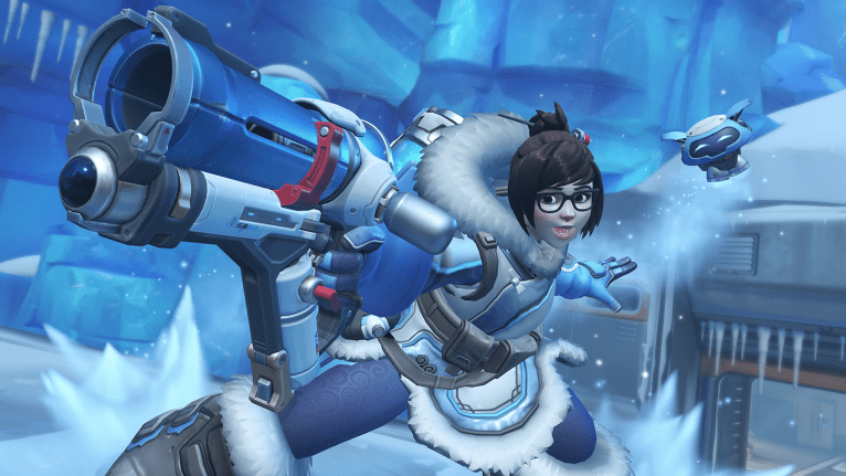 Mei posing on Antarctic Peninsula on Overwatch 2