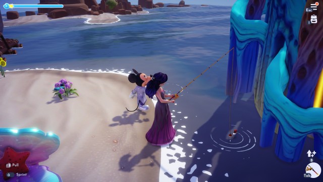 The player fishing an Emerald Bottle.