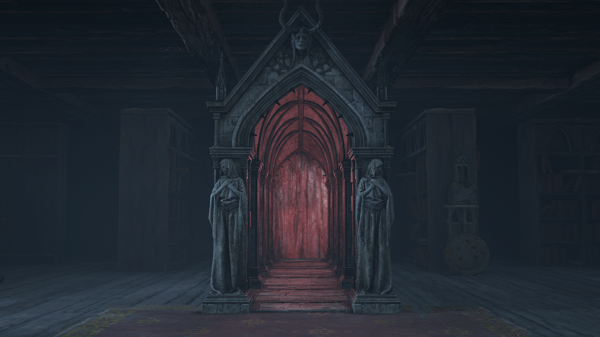 A demonic looking door in Diablo 4.