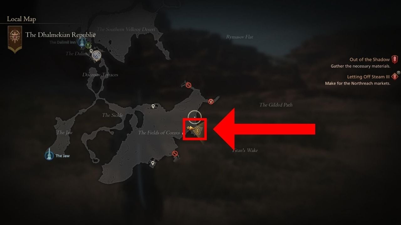 Red box and arrow pointing to Soul Stingers location Final Fantasy 16