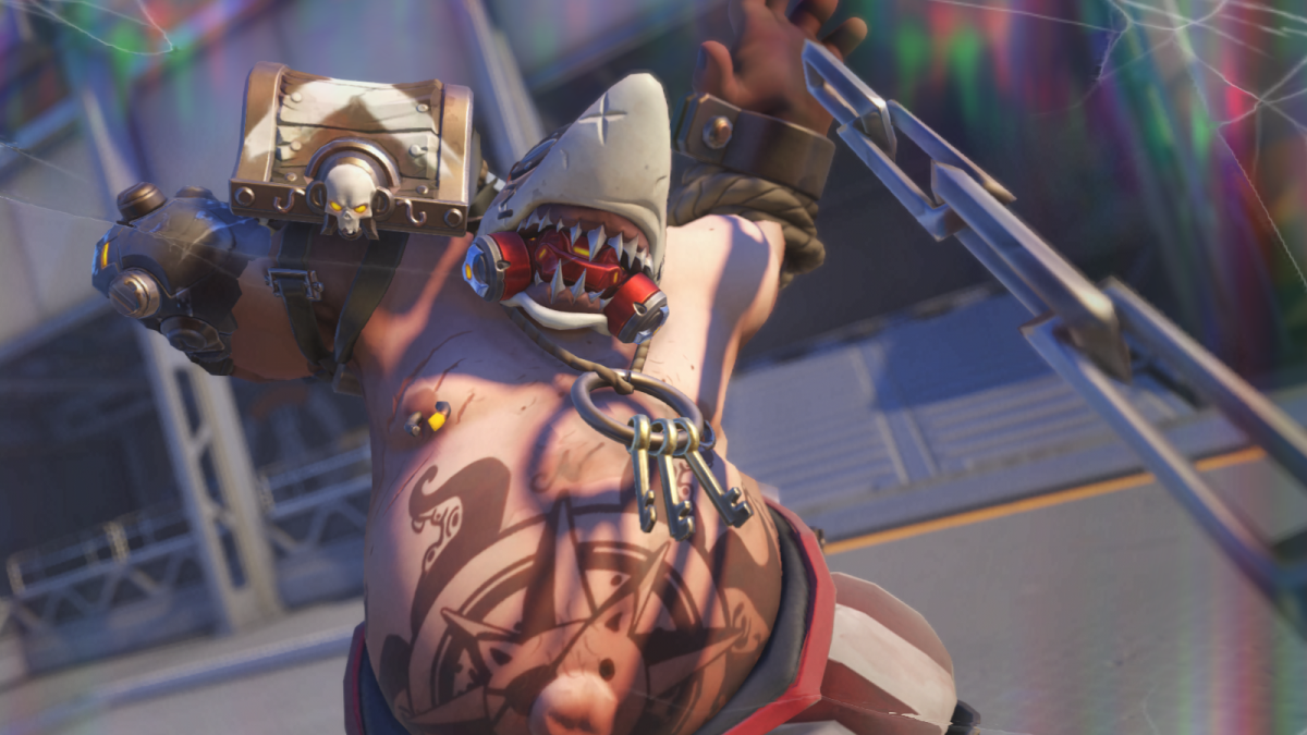 Roadhog using the hook in Overwatch 2.