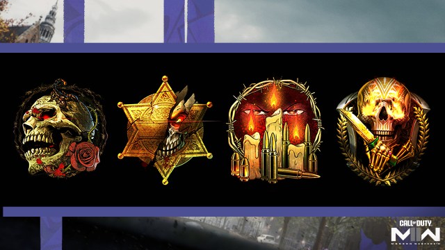 An image of the four new prestige icons for Modern Warfare 2 coming in season four.
