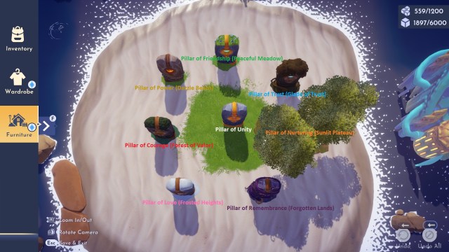 The seven pillars placed near skull rock on Dazzle Beach.