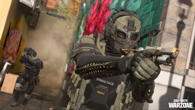 Warzone 2 operator Nikto holding a pistol.